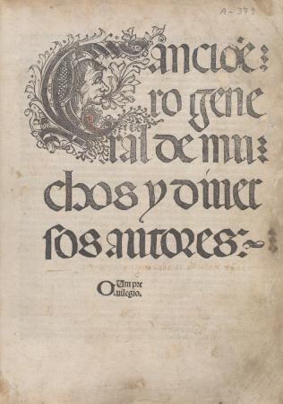 Image Cancioēro general de muchos y diuersos autores